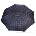 Windproof Check Print Mens Folding Umbrella